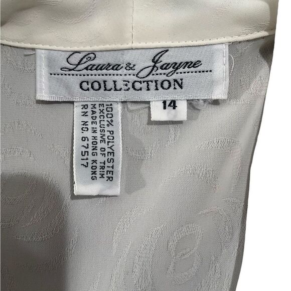 Laura and Jayne Women’s Vintage White Blouse Button Up 80s 90s Size 14 - Picture 10 of 15